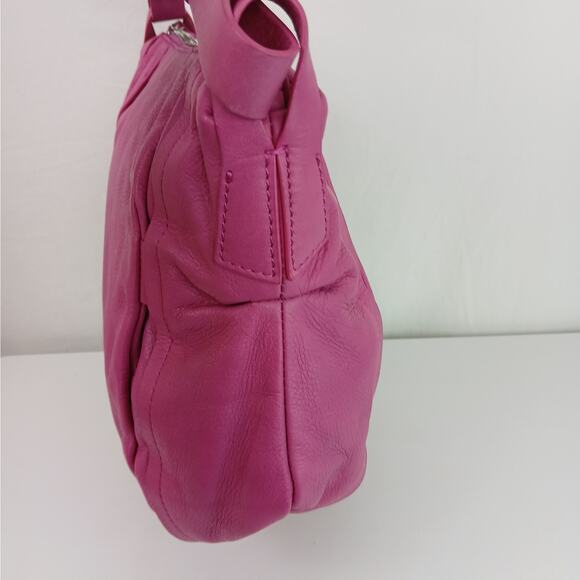Francesco Biasia Pink Soft Leather Shoulder Bag Silver Hardware - Picture 5 of 9